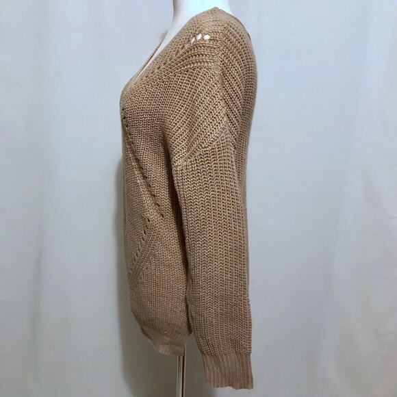 Ultra Flirt NWT Taupe Criss Cross Tunic Sweater Juniors L - Picture 5 of 11